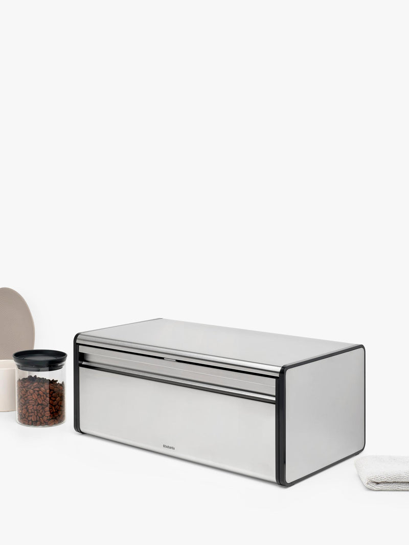Brabantia Fall Front Bread Bin Matt Steel, UK version