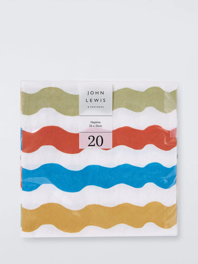John Lewis John Lewis Wiggle Paper Napkins Pack of 20- Buy online at McGrocer