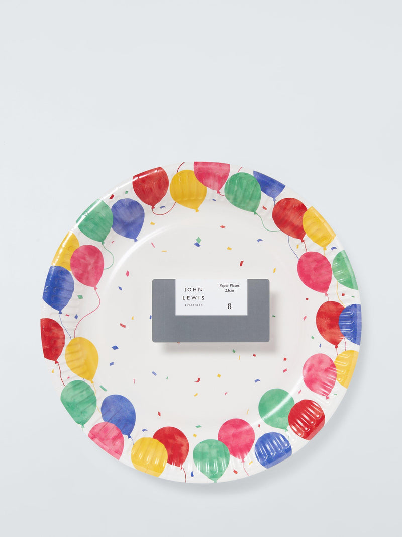 Printed Balloon Design Paper Party Plates Pack of 8