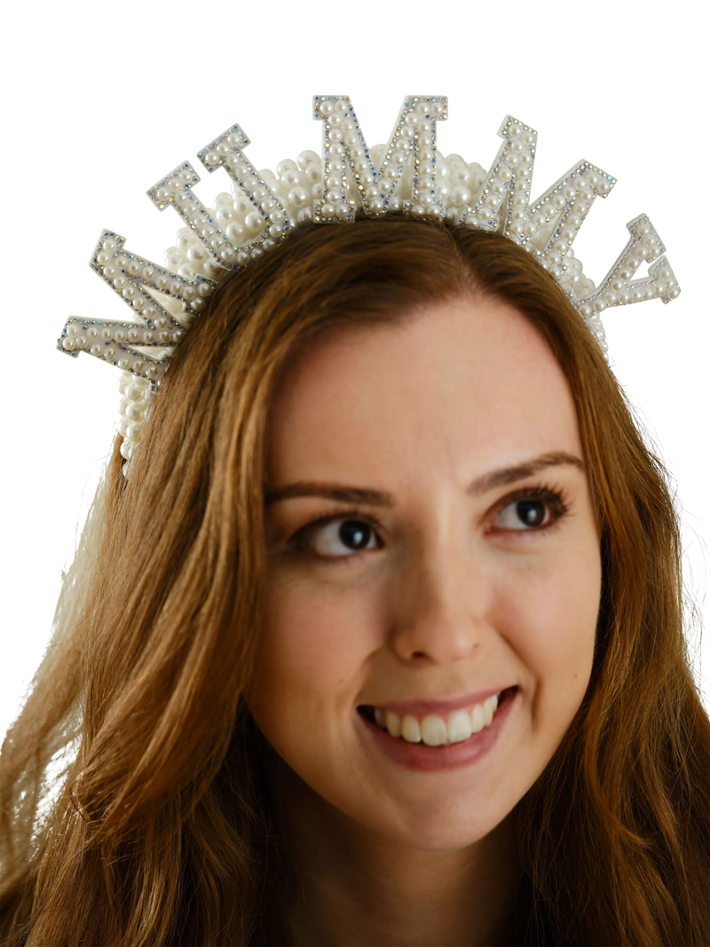 Ginger Ray faux pearl headband cream, imported from the UK