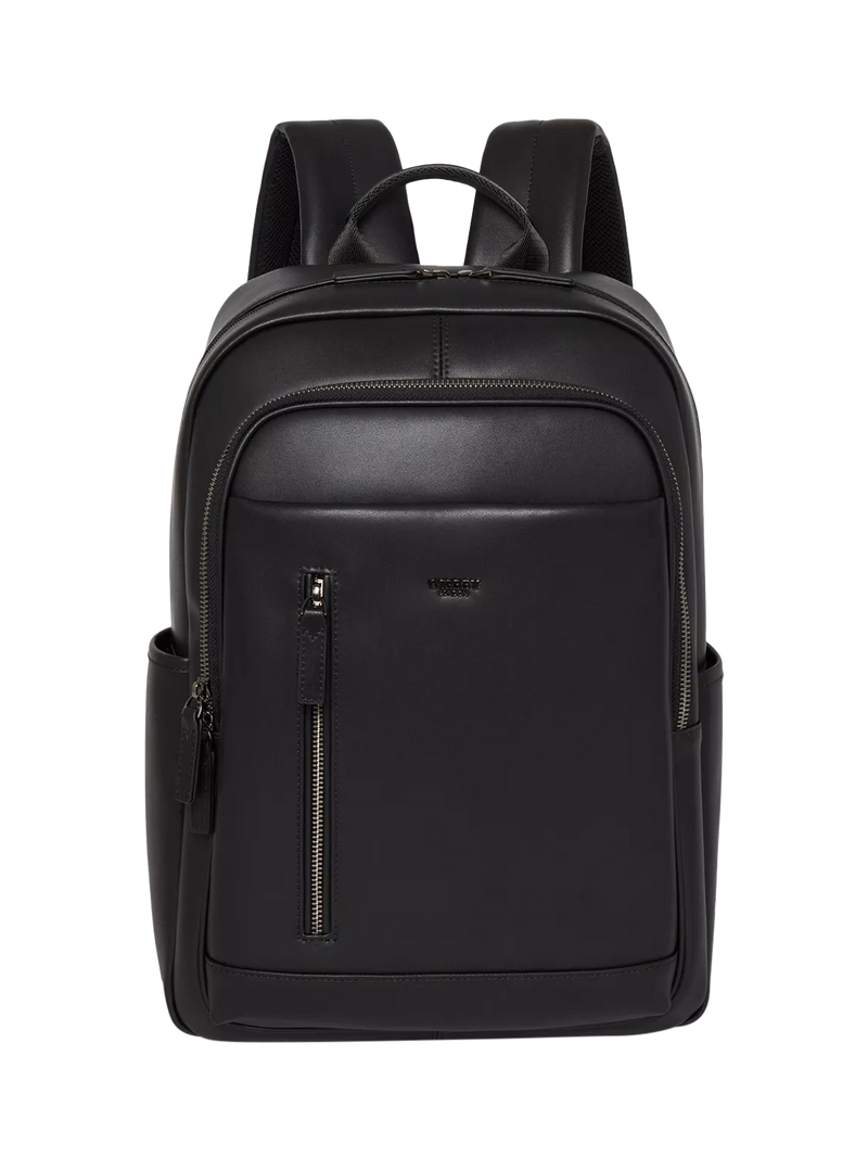 OSPREY LONDON Hudson black leather backpack, imported from the UK