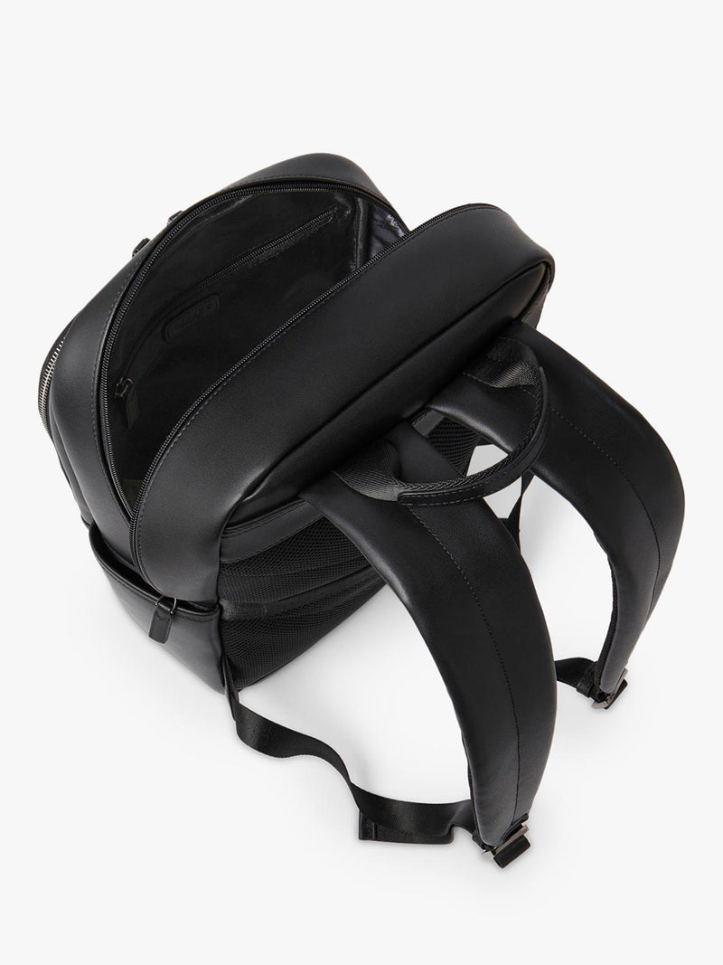 OSPREY LONDON Hudson black leather backpack, imported from the UK