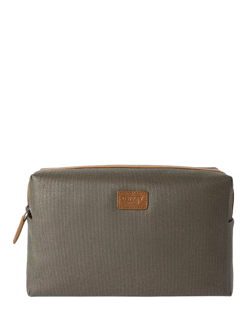 OSPREY LONDON The Grantham Waxed Canvas and Leather Washbag