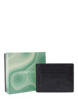 John Lewis OSPREY LONDON The Compass Leather Card Holder, Black- Buy online at McGrocer
