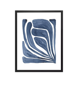 John Lewis Brookpace Lascelles Blue Leaf I Framed Print, Blue, 66 x 55cm- Buy online at McGrocer