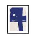 Brookpace Lascelles Nero 5 abstract framed print 75x55cm blue, imported from the UK