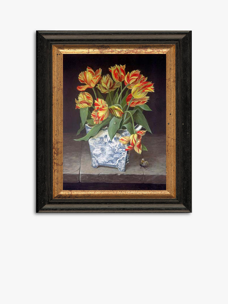 Brookpace Lascelles Orange Tulips in China Vase framed canvas print 44 x 36cm - British product