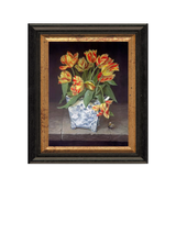 John Lewis Brookpace Lascelles Orange Tulips in China Vase Framed Canvas Print Yellow/Red 44 x 36cm- Buy online at McGrocer