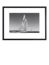 John Lewis Brookpace Lascelles Shenandoah Yacht Framed Print, Black/White, 35 x 45cm- Buy online at McGrocer
