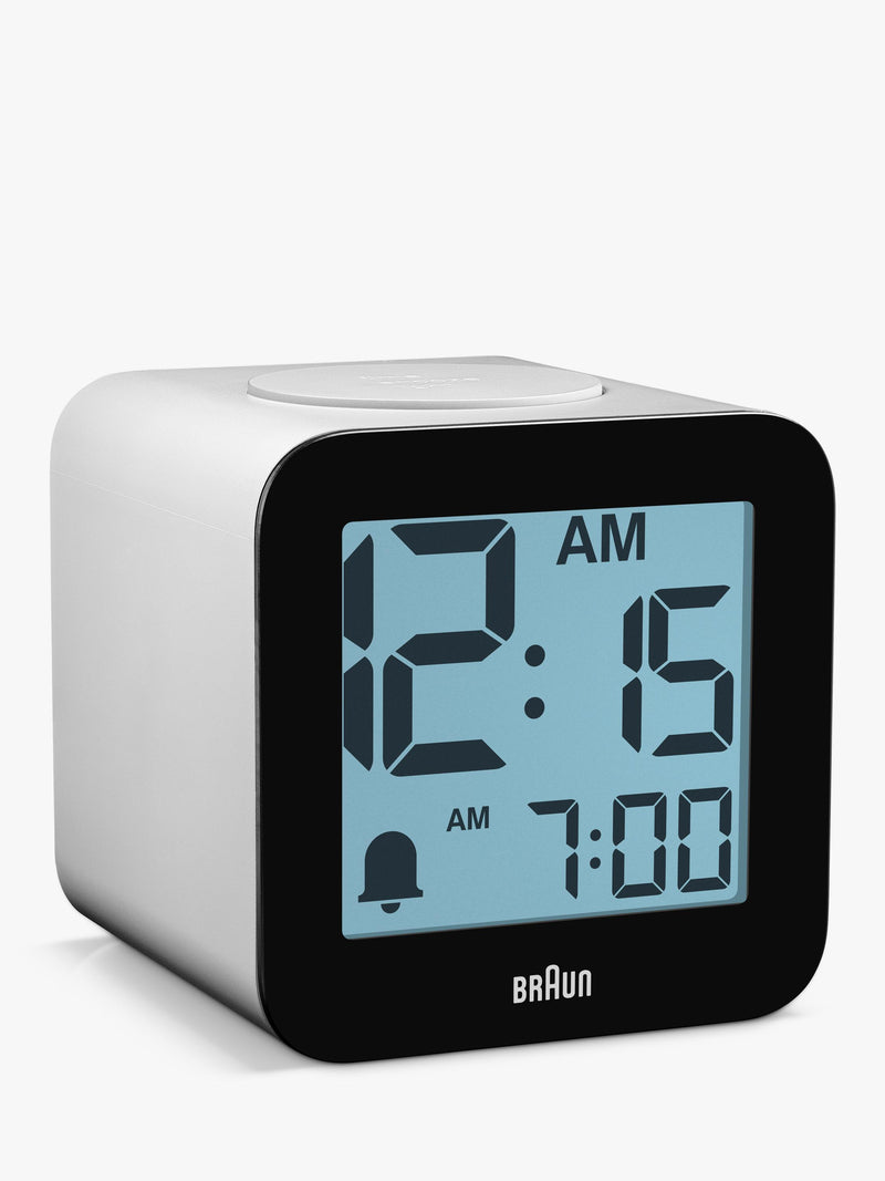 Braun BC25 white digital speaking alarm clock, UK version