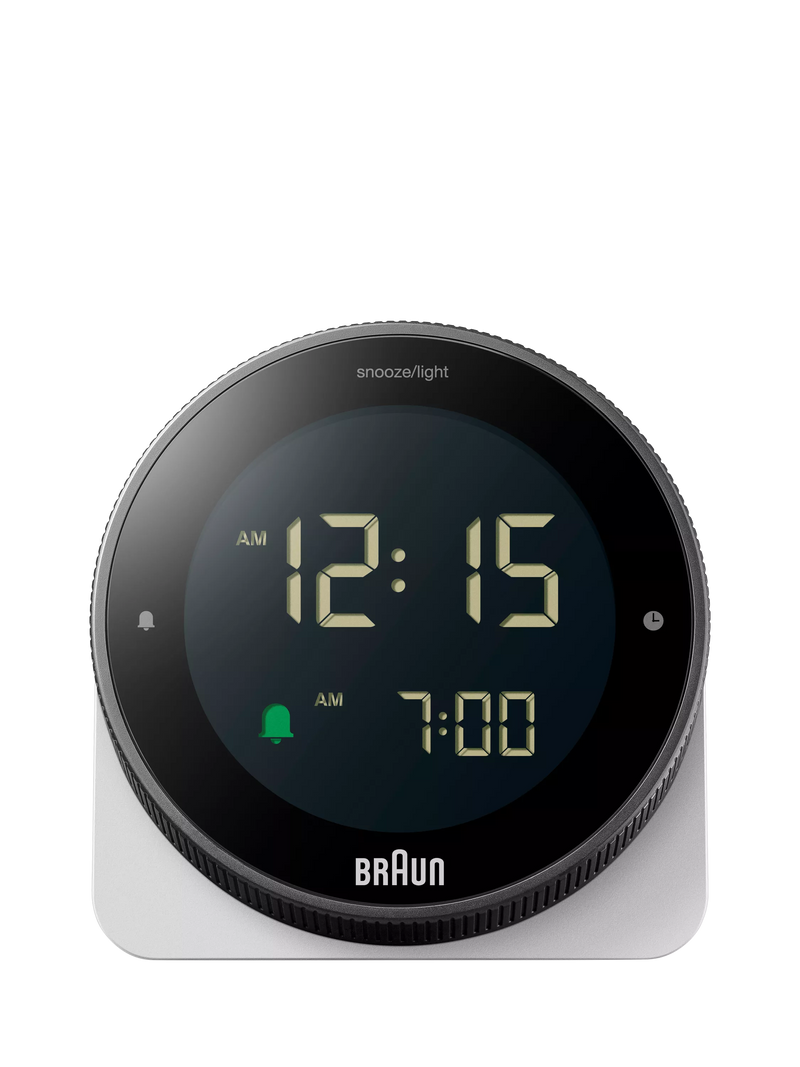 Braun BC24 digital alarm clock white (British brand)