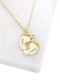 Treat Republic baby feet personalised necklace gold plated crystal (British brand)