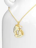 Treat Republic baby feet personalised necklace gold plated crystal (British brand)