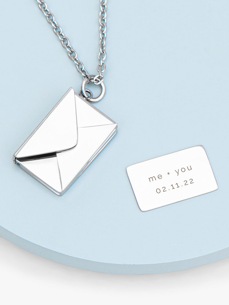 Treat Republic envelope necklace silver plated (British brand)