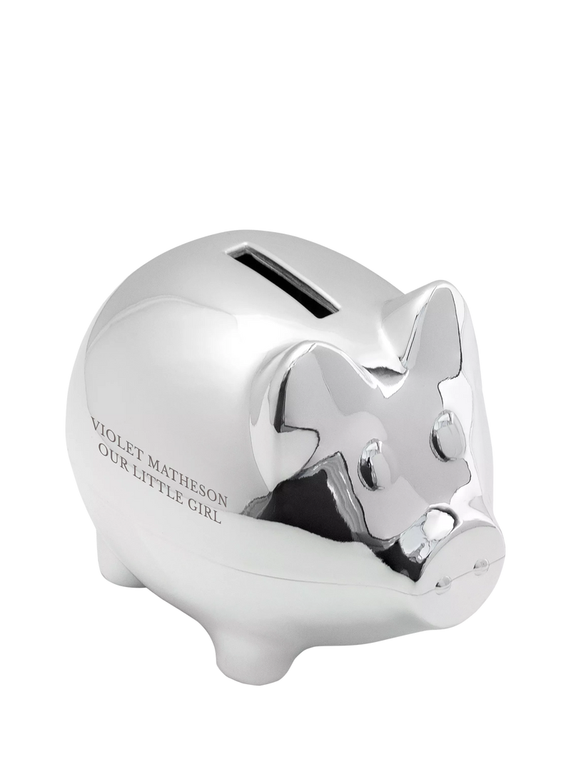 Treat Republic personalised silver plated piggy bank - British product