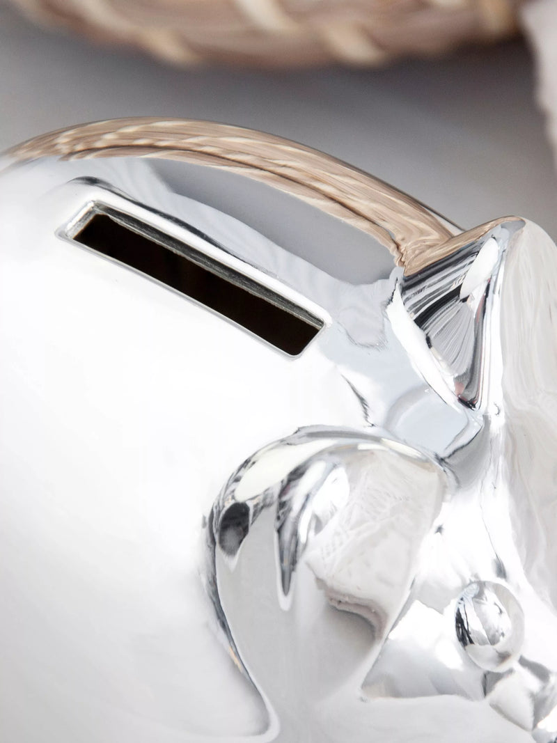 Treat Republic personalised silver plated piggy bank - British product
