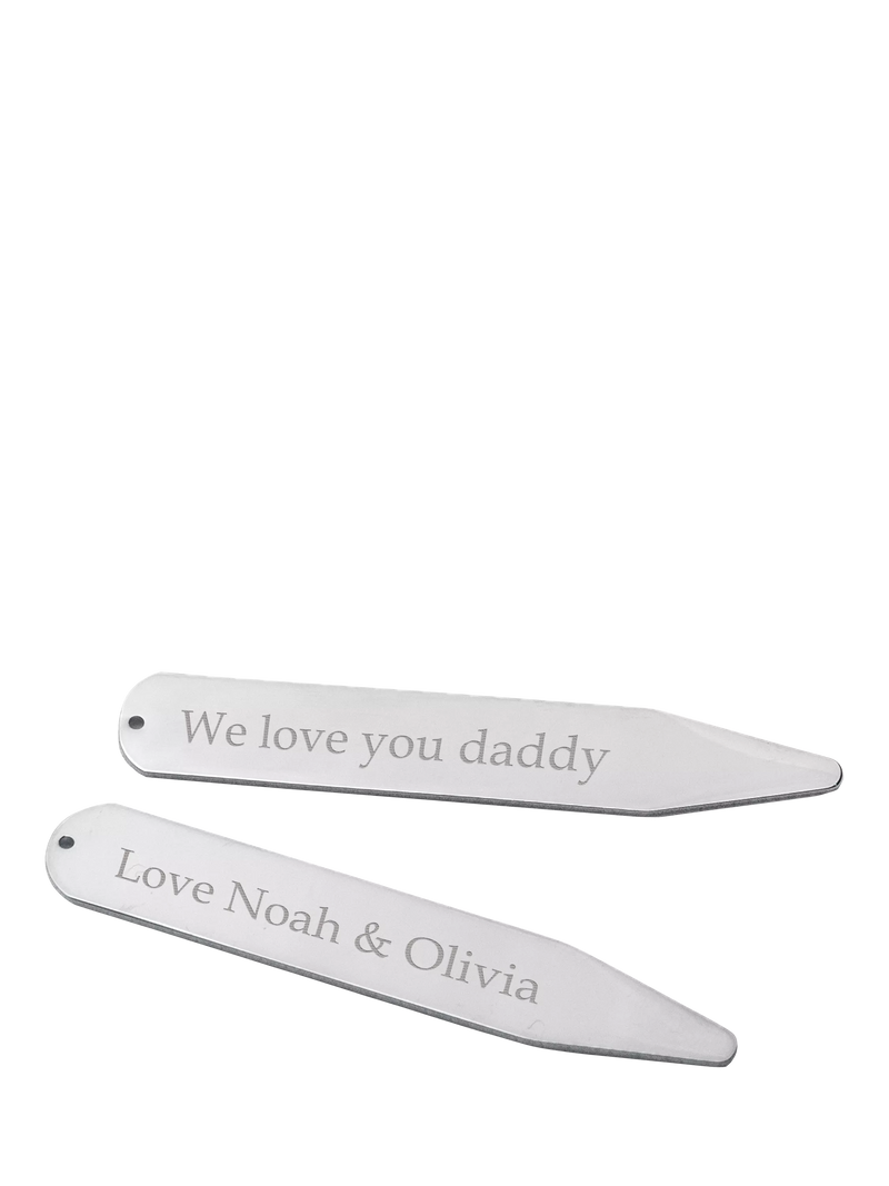 Treat Republic personalised silver plated collar stiffner - British product