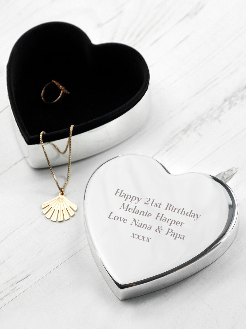 Treat Republic personalised heart trinket box silver-plated, UK version