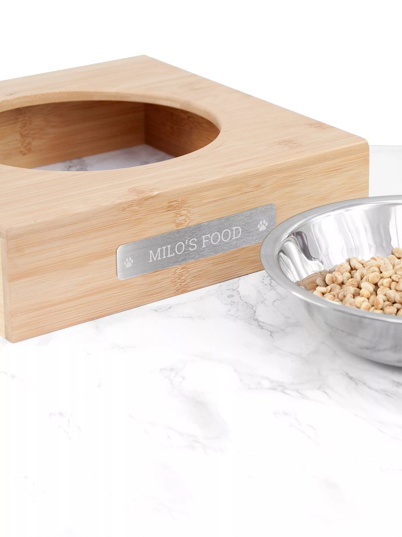 Treat Republic personalised bamboo dog bowl H27.1cm, imported from the UK