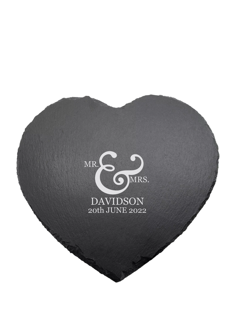 Treat Republic personalised heart slate cheese board, imported from the UK