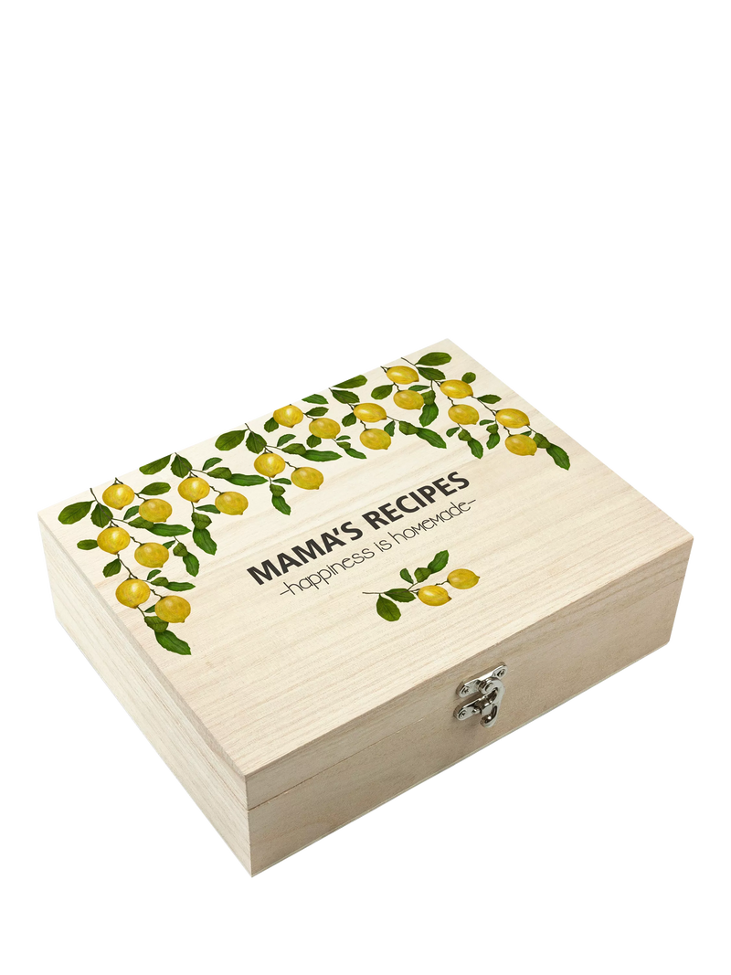 Treat Republic Personalised Lemon Recipe Box, imported from the UK