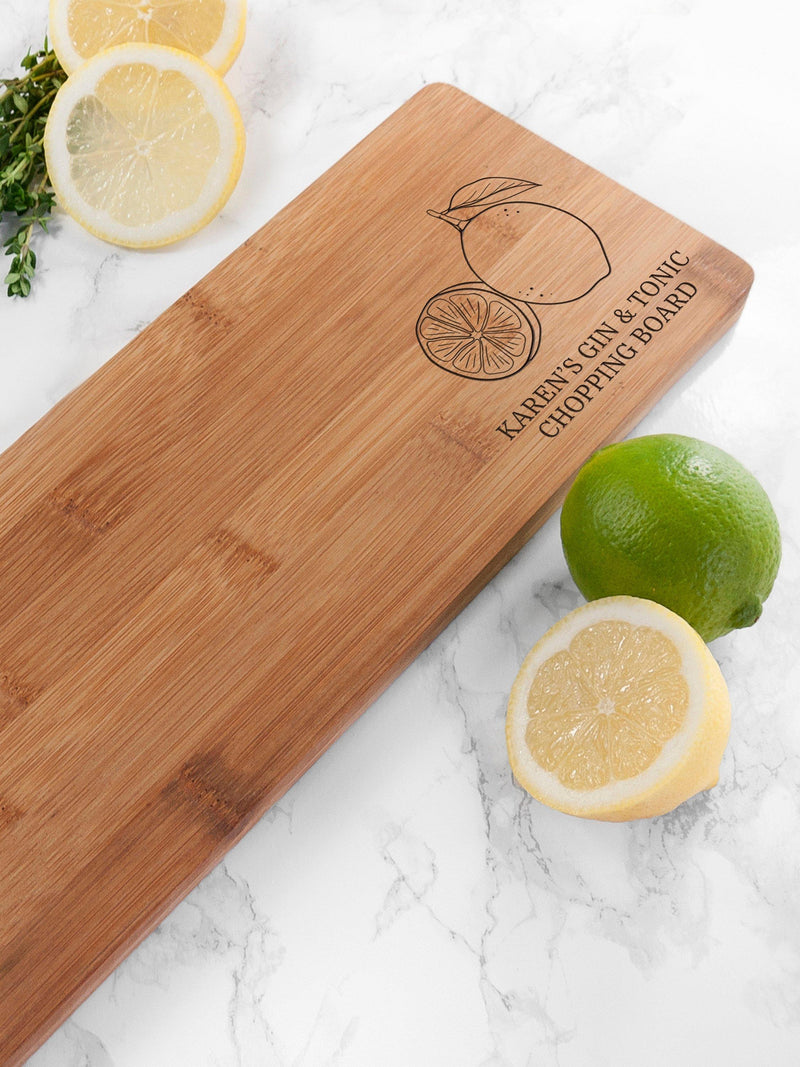 Treat Republic personalised G&T chopping board, imported from the UK