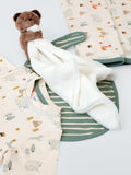 John Lewis baby animal print gift set with sleepsuit, bib, blanket and bear, UK version