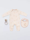 John Lewis giraffe sleepsuit and toy gift set (British brand)