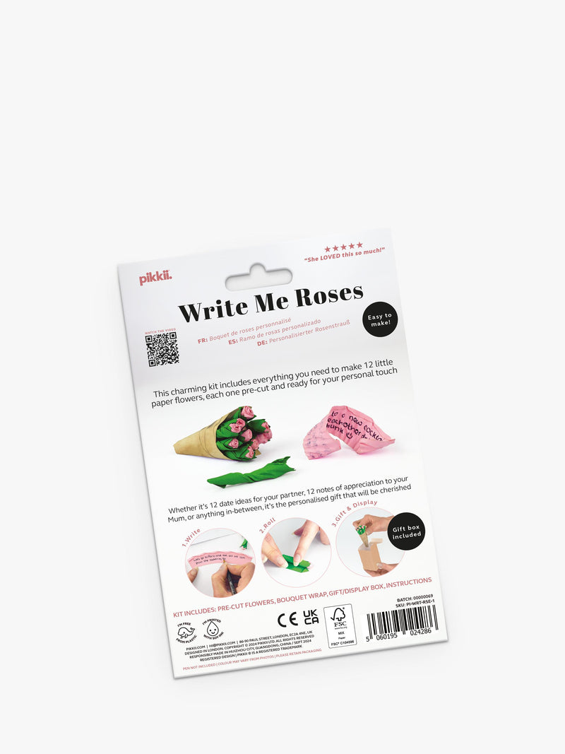 Pikkii Write Me Roses paper craft kit (British brand)