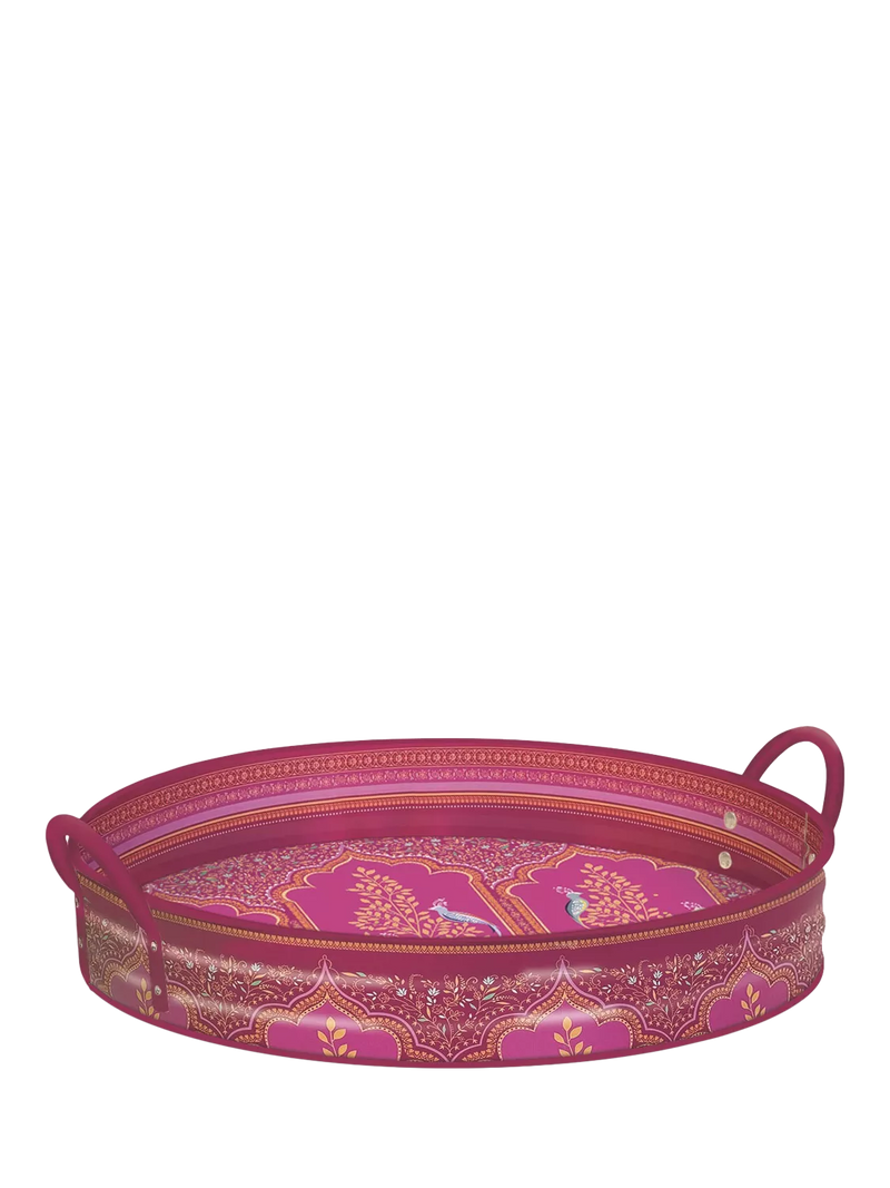 Sara Miller India Scalloped Archways large steel tray - British product