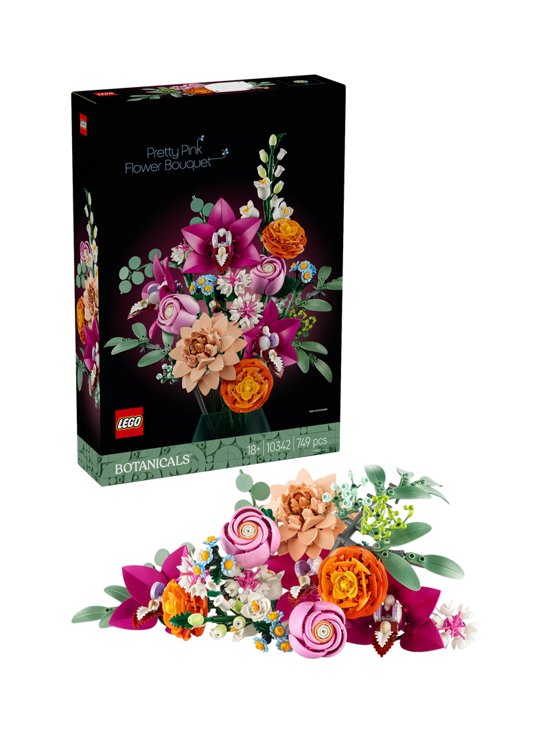 LEGO Pretty Pink Flower Bouquet building set, imported from the UK