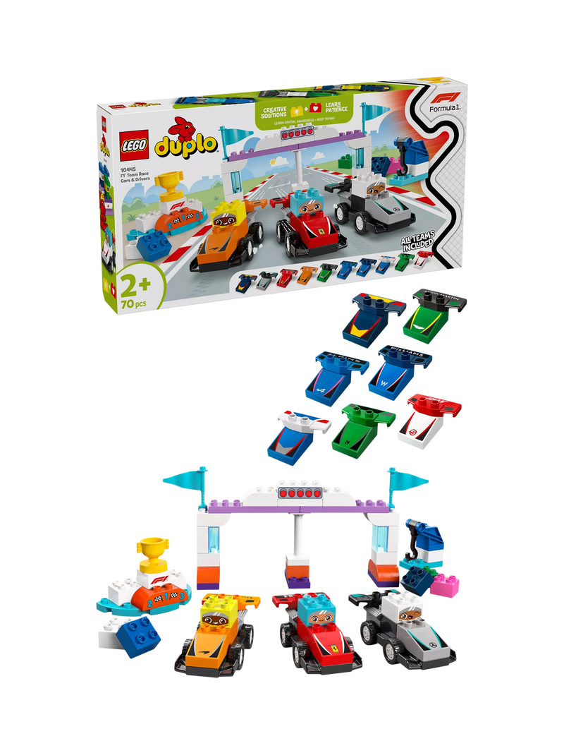 Lego DUPLO F1 Team Race Cars & Drivers toy set, UK version