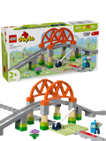 LEGO train bridge and tracks expansion toy for toddlers aged 2+, UK version