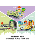 LEGO train bridge and tracks expansion toy for toddlers aged 2+, UK version