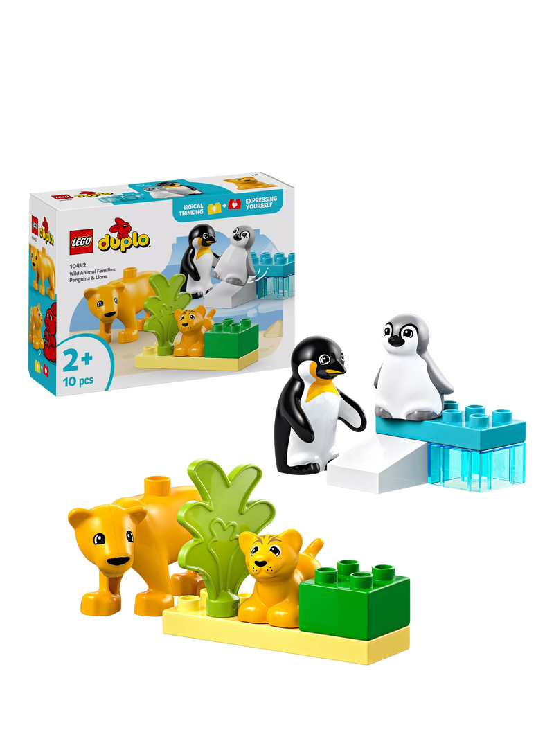 LEGO DUPLO animal set penguins lions 10-piece, imported from the UK