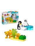 LEGO DUPLO animal set penguins lions 10-piece, imported from the UK