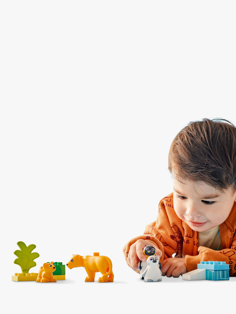 LEGO DUPLO animal set penguins lions 10-piece, imported from the UK