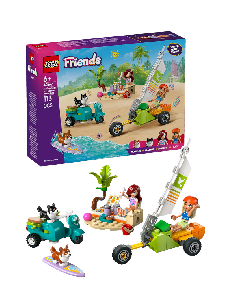 LEGO Friends Surfing Dogs Adventure Building Kit Box, UK version