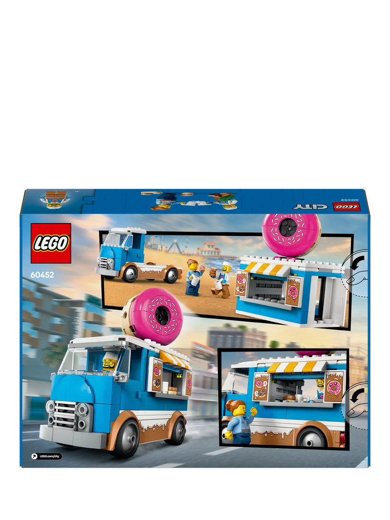 LEGO City Doughnut Truck Toy Set with 2 minifigures, UK version