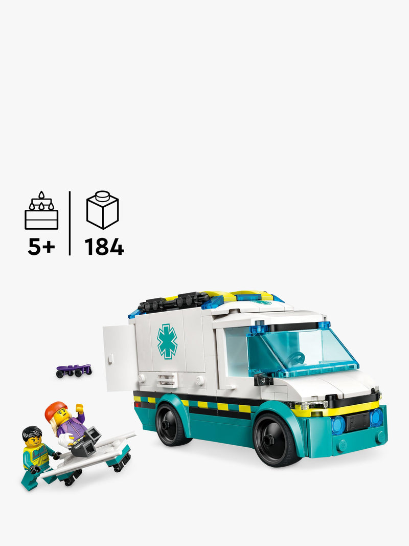 LEGO City emergency ambulance building set 184 pieces (British brand)