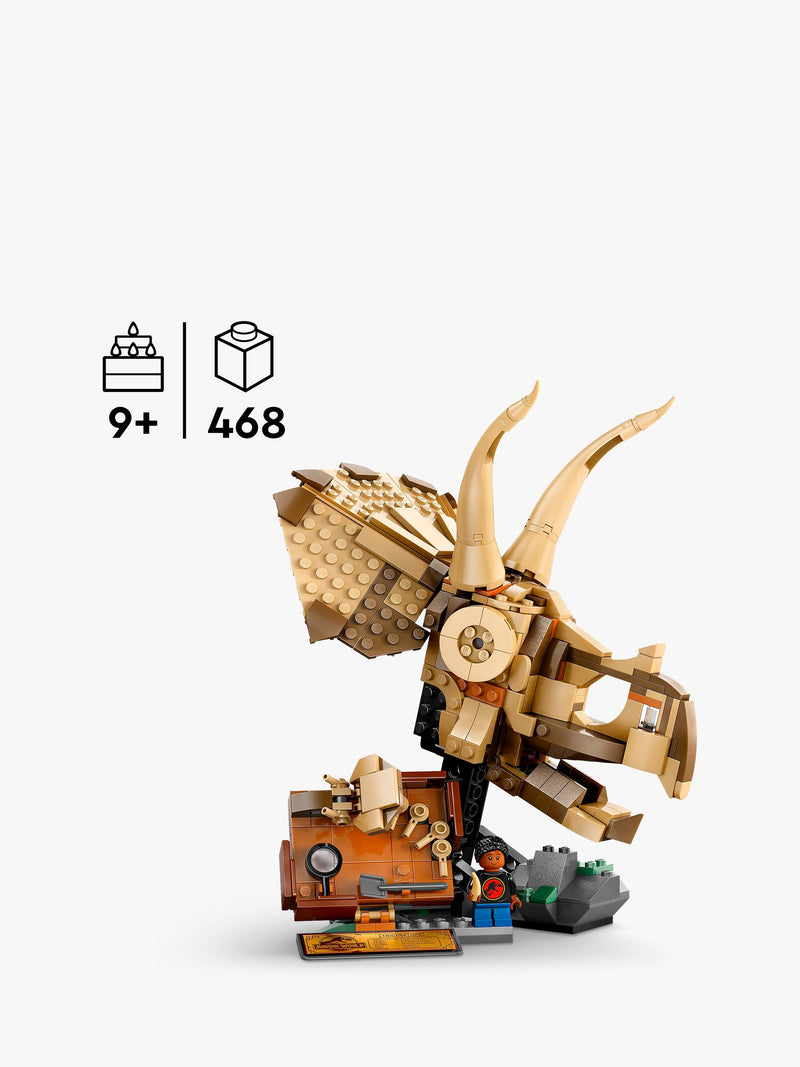 LEGO Jurassic World Triceratops skull building set 468 pieces (British brand)
