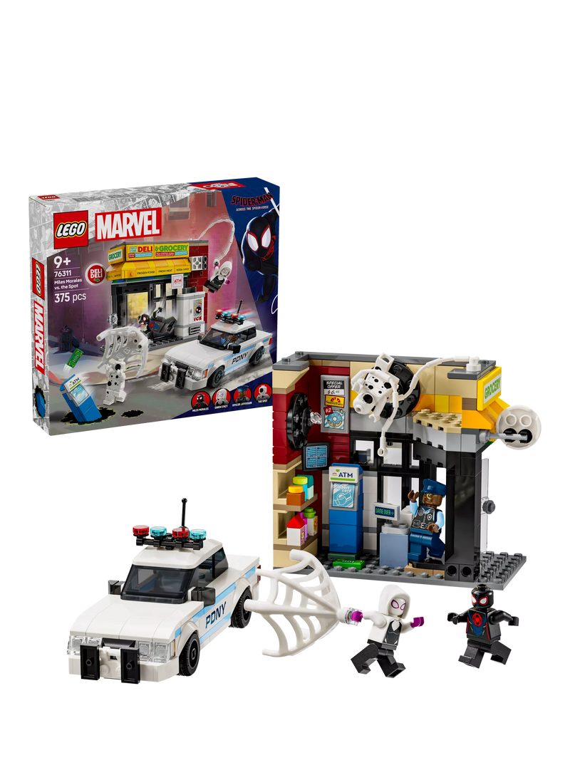 LEGO Marvel Spider-Verse Miles Morales vs The Spot building toy set, UK version