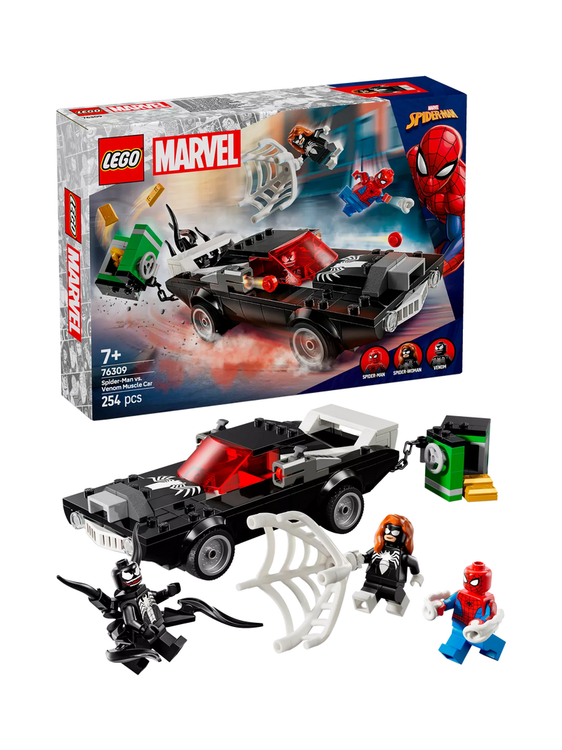 LEGO Marvel Spider-Man vs. Venom Muscle Car Playset 76309, UK version