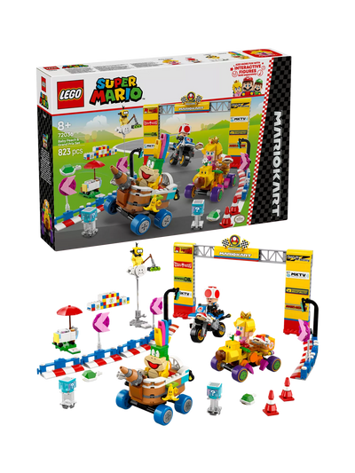 John Lewis LEGO Super Mario Mario Kart Baby Peach & Grand Prix Building Set- Buy online at McGrocer