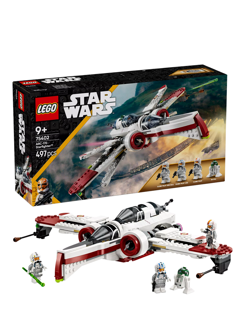 LEGO Star Wars ARC-170 Starfighter building toy set, UK version