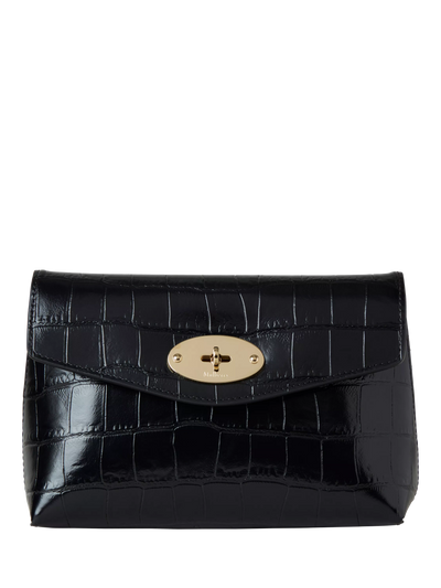 John Lewis Muberry Darley Shiny Small Croc Leather Cosmetic Pouch- Buy online at McGrocer
