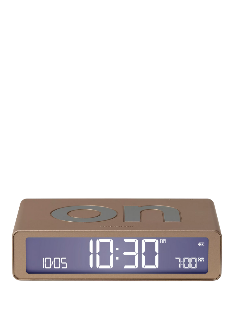 Lexon Flip Classic alarm clock brushed gold, UK version