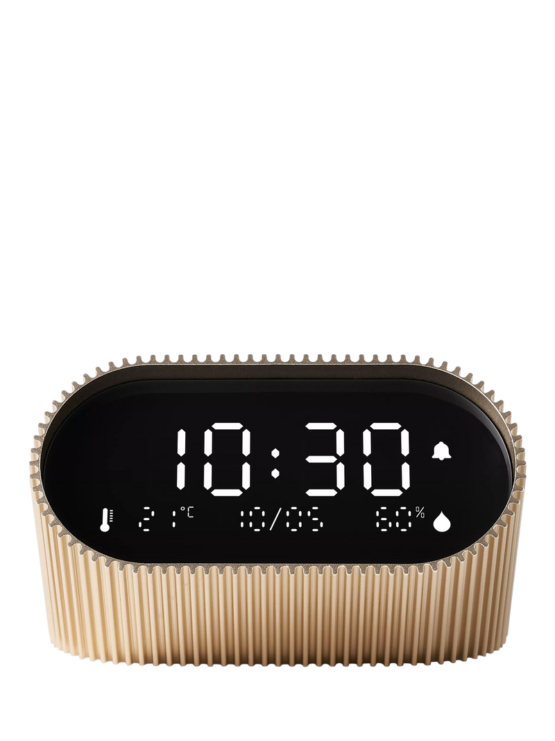 Lexon Ray LCD digital alarm clock gold - British product