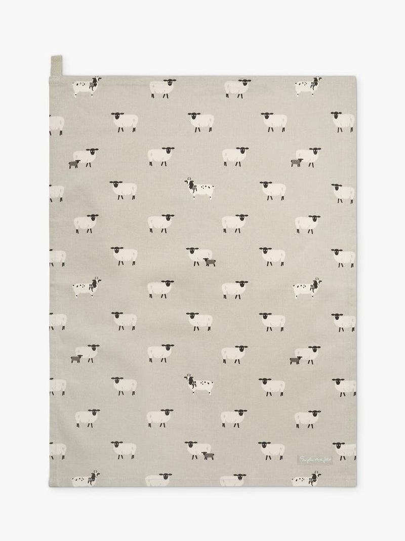 Sophie Allport sheep cotton tea towel neutral (British brand)