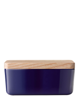 John Lewis LSA International Collective Porcelain Butter Dish & Ash Wood Lid Blue Cobalt- Buy online at McGrocer